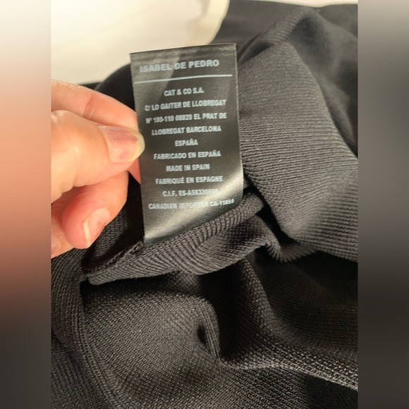 Jami’s Isabel De Pedro Med Black Dress VBack 55% Viscose 45%Nylon Black Off Whit - Picture 9 of 11